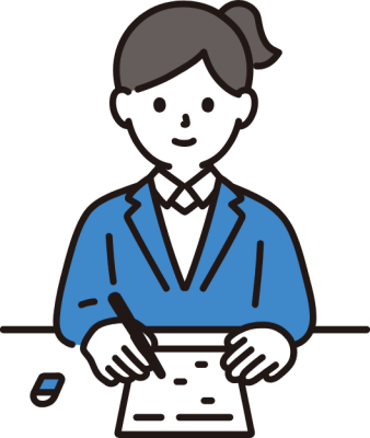 ADHDの女子生徒が勉強する様子のイラスト