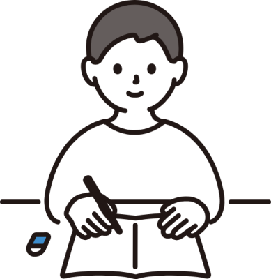 不登校の子供が自宅学習する様子のイラスト