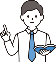 オンライン家庭教師として授業する男の先生のイラスト