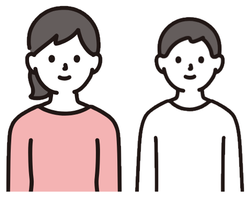 不登校の男の子と母親が並んでいるイラスト