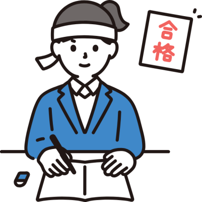 受験勉強を頑張る女子中学生のイラスト